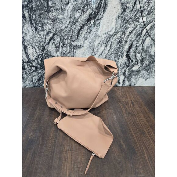 ALLSAINTS Captain Tote N/S Leather Nude Pink Large with Pouch - Picture 5 of 16